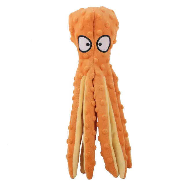 Interactive Plush Octopus Pet Toy | Bite-Resistant & Squeaky