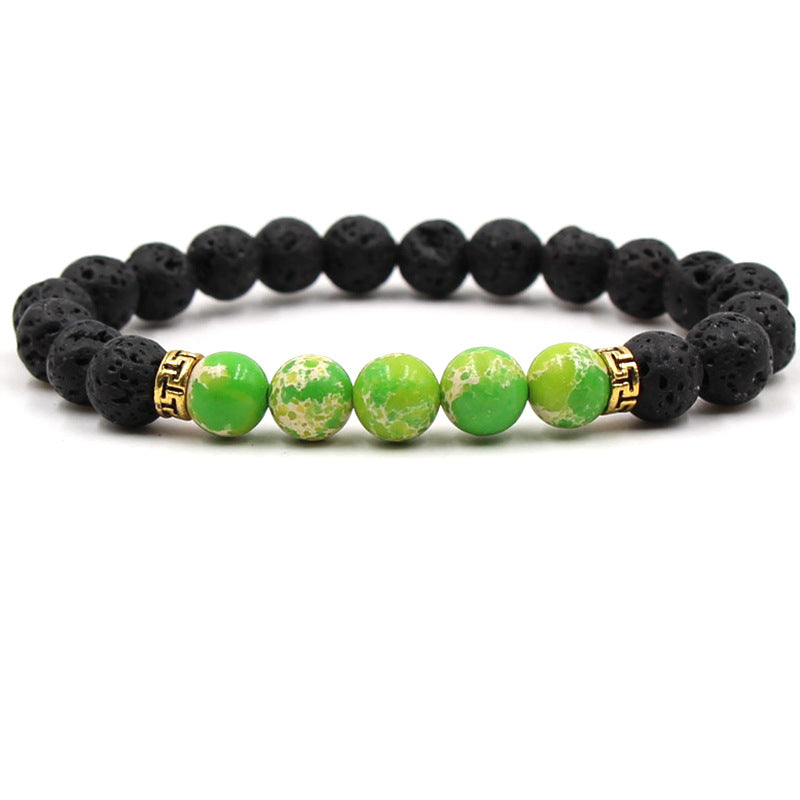 Five Gemstone Chakra Yoga Bracelet | Natural Volcanic Stone Beads
