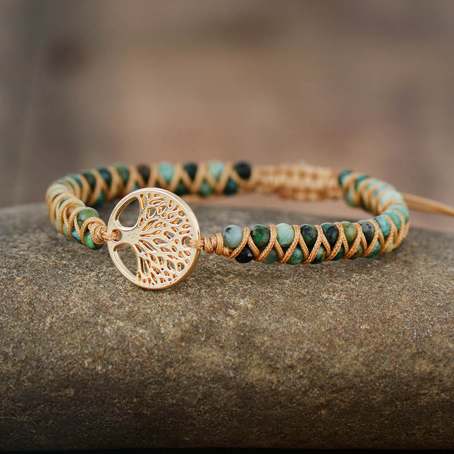 Handcrafted Natural Stone Women's Bracelet with Beads