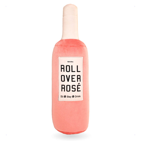Rosé Wine Bottle Plush Squeaky Dog Toy | Funny Dog Gift