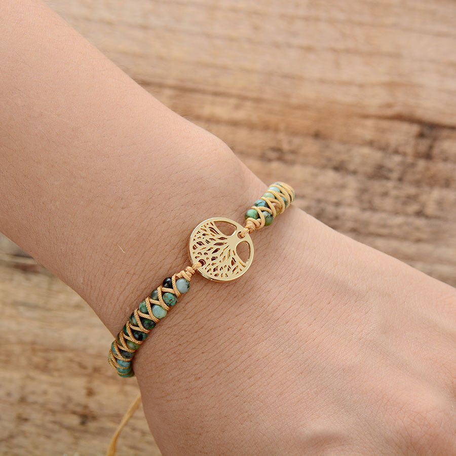 Handcrafted Natural Stone Women's Bracelet with Beads