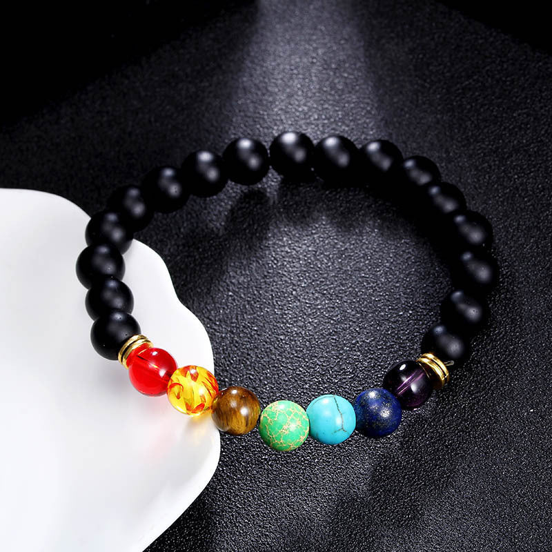 Colorful Chakra Yoga Energy Bracelet | Crystal Bead Spiritual Jewelry