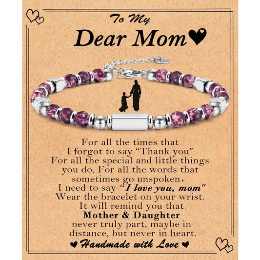 Mother & Daughter Beaded Bracelet Gift Set | Imperial Jasper with Gift Box