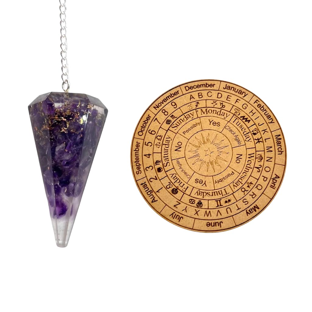 Crystal Orgone Pendulum Set with Board | Divination & Chakra Healing