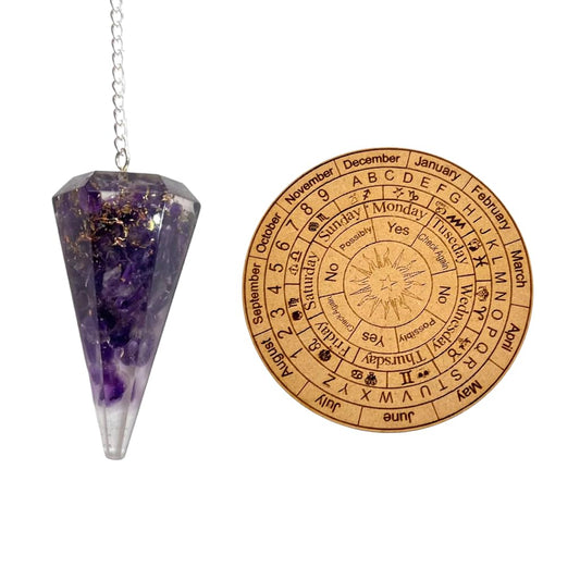 Crystal Orgone Pendulum Set with Board | Divination & Chakra Healing