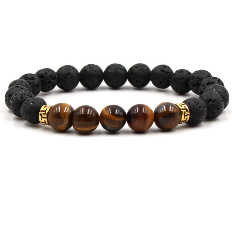 Five Gemstone Chakra Yoga Bracelet | Natural Volcanic Stone Beads