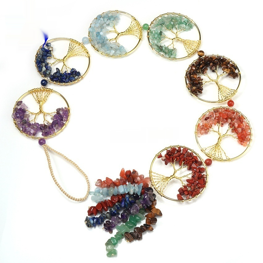 Colorful Crystal Chakra Tree of Life Wall Hanging | Spiritual Home Decor