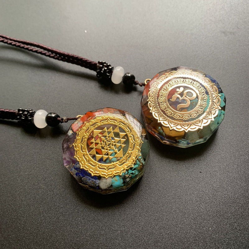 Crystal Chip 7 Chakra Orgone Energy Pendant Necklace | Handmade Spiritual Jewelry