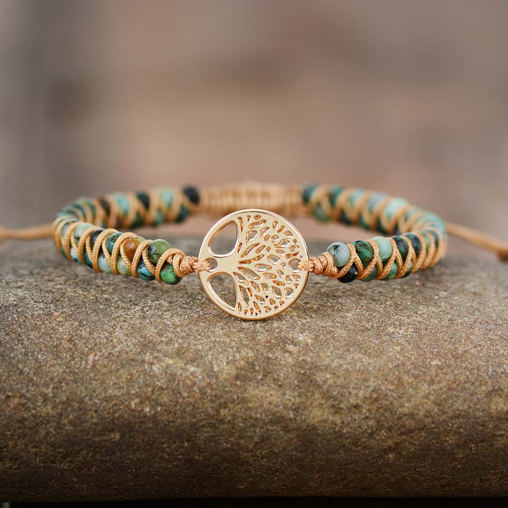 Handcrafted Natural Stone Women's Bracelet with Beads