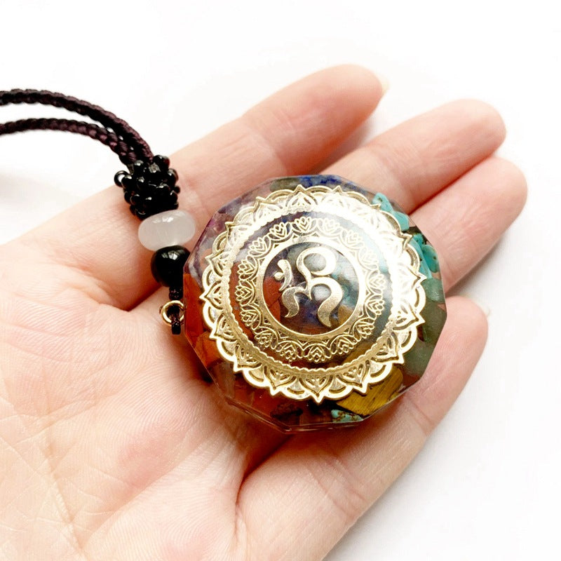 Crystal Chip 7 Chakra Orgone Energy Pendant Necklace | Handmade Spiritual Jewelry