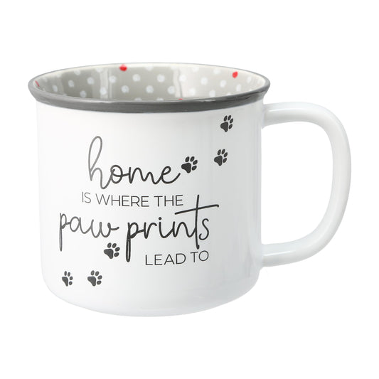 "Home Is Where The Paw Prints Lead To" Coffee Mug | 18 oz Pet Lover Gift