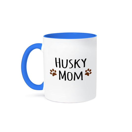 Siberian Husky Dog Mom Coffee Mug | 15 oz Paw Print Mug for Husky Lovers