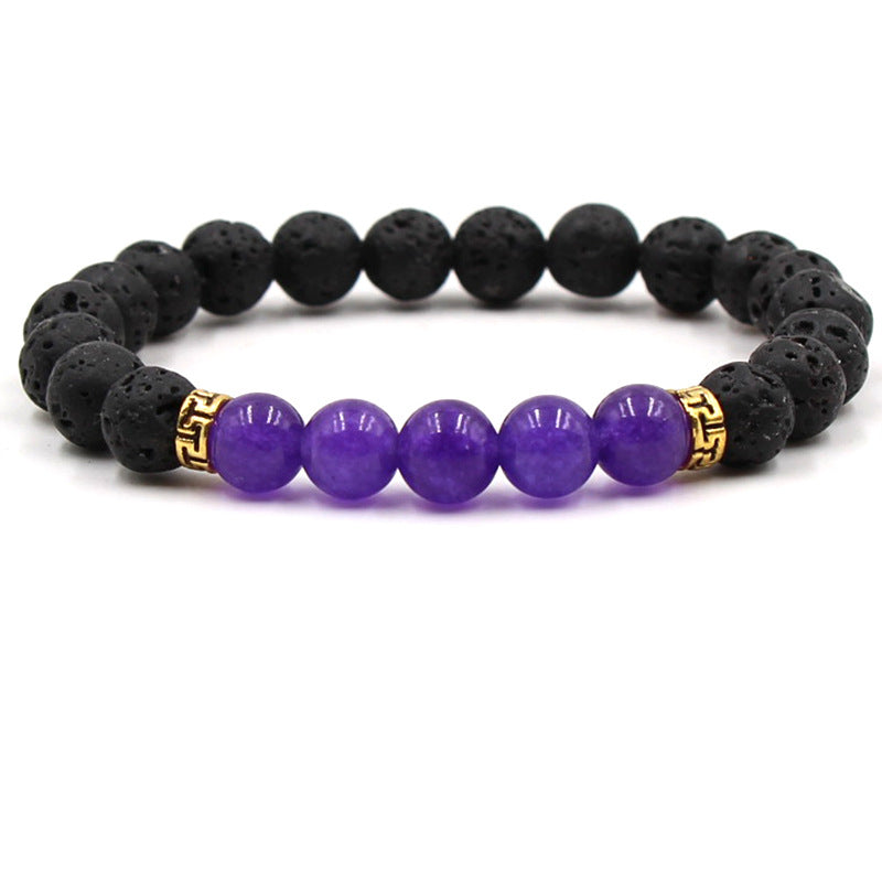Five Gemstone Chakra Yoga Bracelet | Natural Volcanic Stone Beads