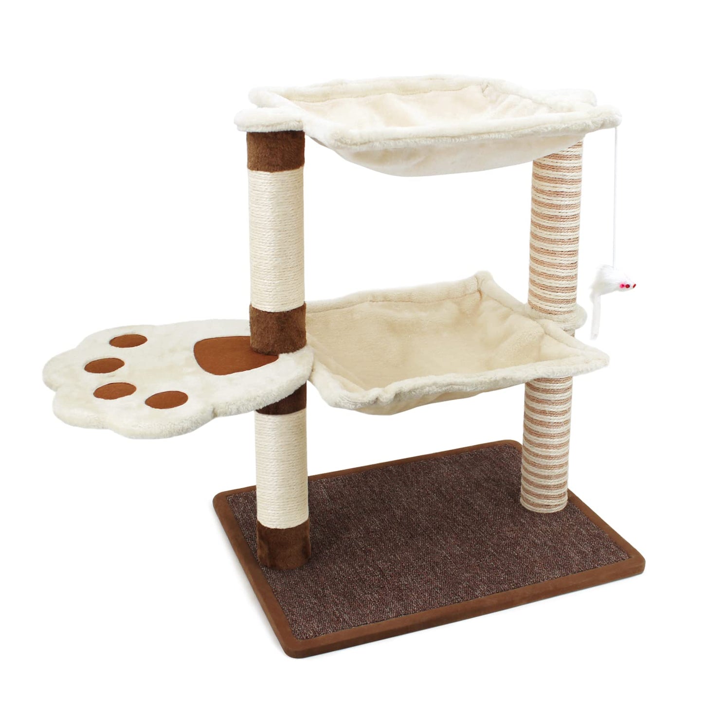 Cat Tree with Hammock & Sisal Scratching Post | 27.5" Cat Tower for Large Indoor Cats