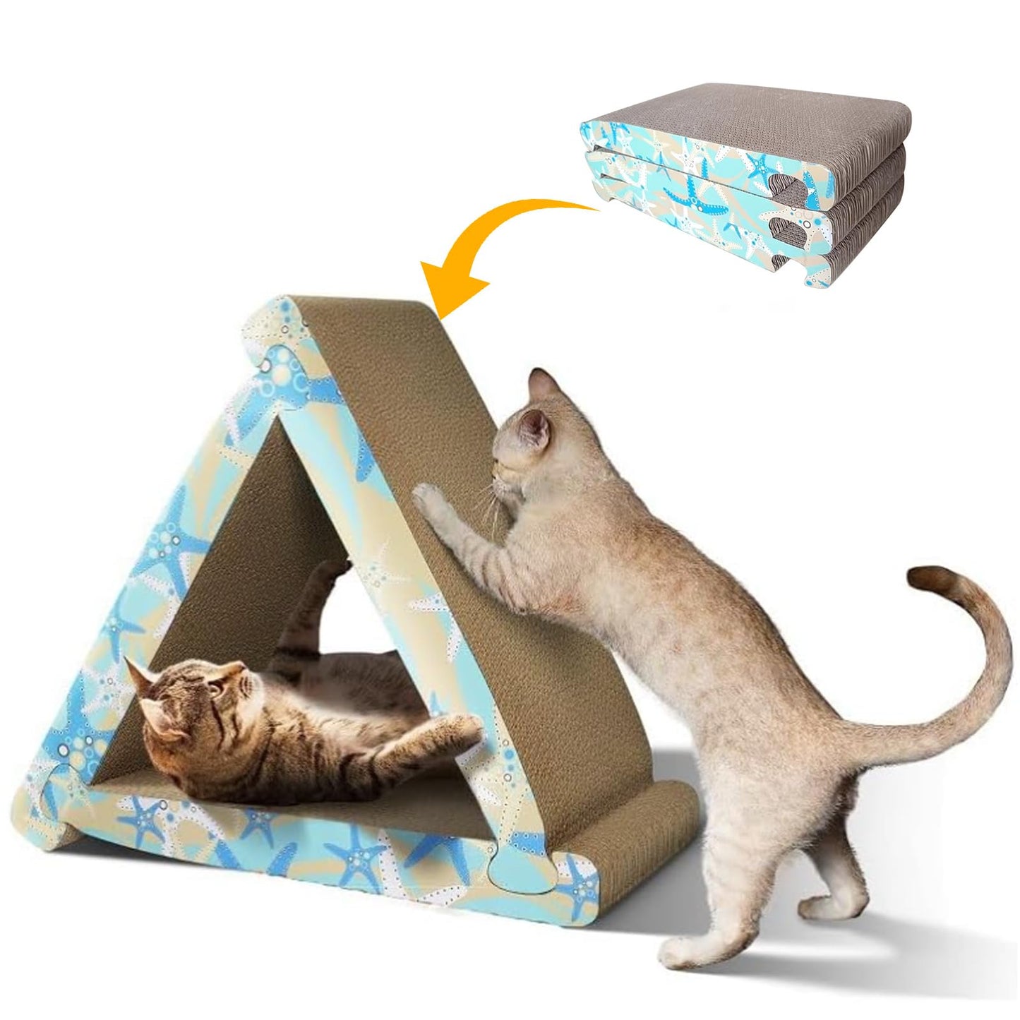 Triangle Cat Scratcher with 6 Usable Sides