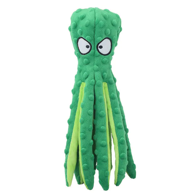 Interactive Plush Octopus Pet Toy | Bite-Resistant & Squeaky