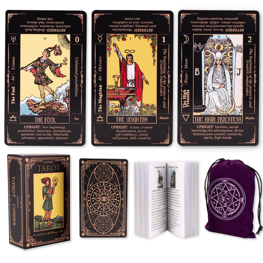 Tarot Cards for Beginners with Meanings | Classic 78-Card Deck with Guidebook