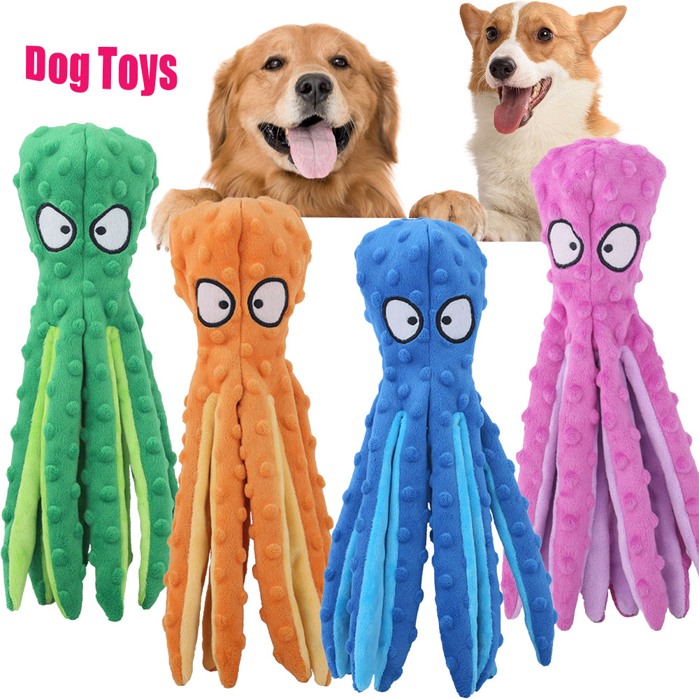 Interactive Plush Octopus Pet Toy | Bite-Resistant & Squeaky