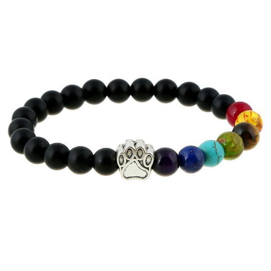 Dog Paw Bracelet | Natural Agate Stone Prayer Beads