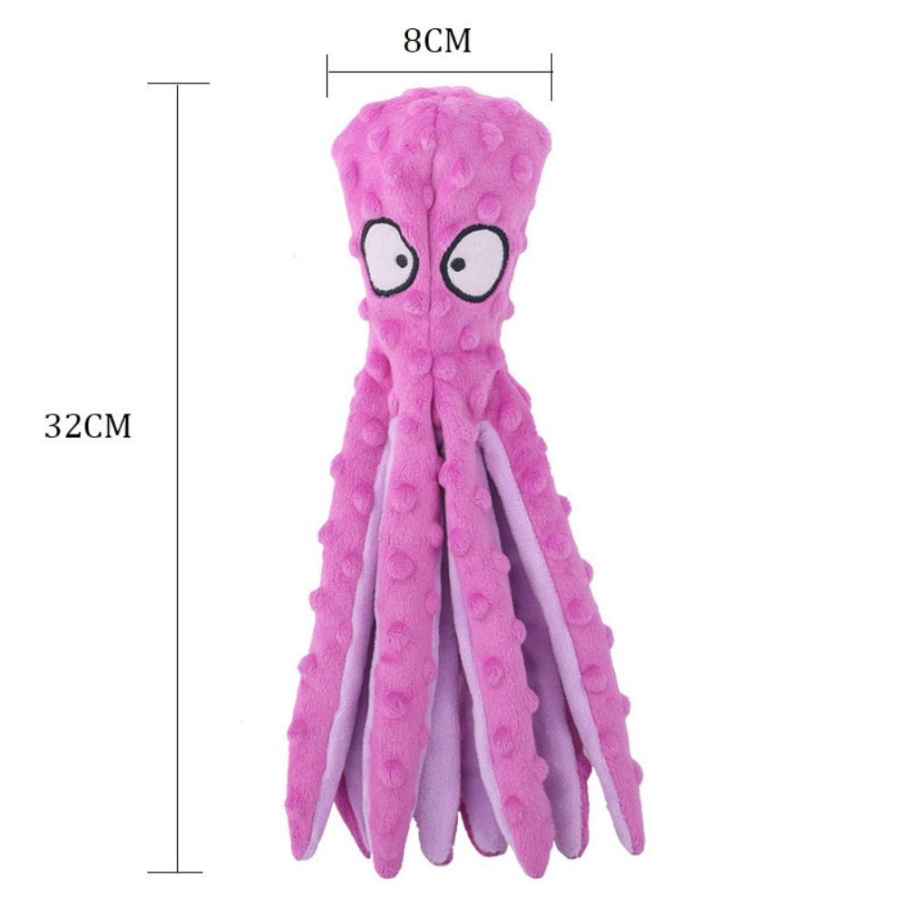 Interactive Plush Octopus Pet Toy | Bite-Resistant & Squeaky