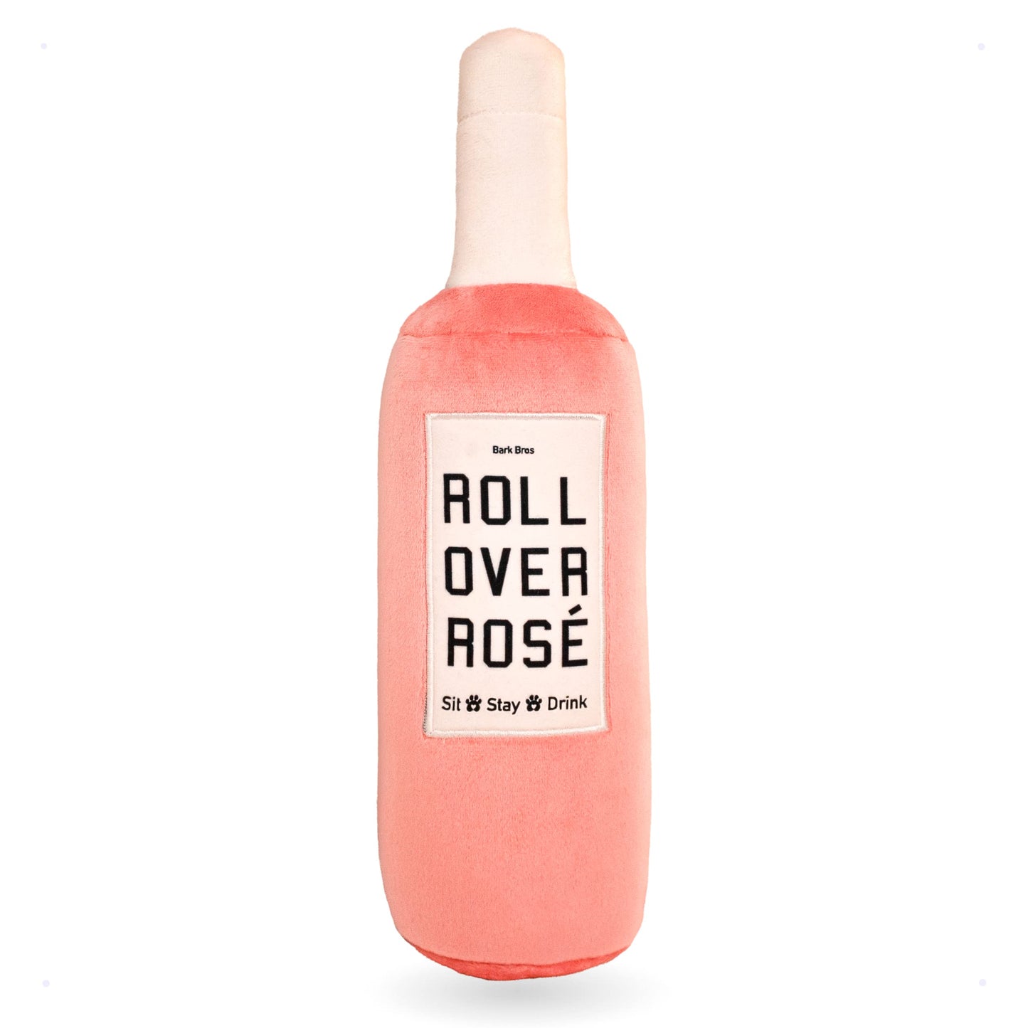 Rosé Wine Bottle Plush Squeaky Dog Toy | Funny Dog Gift