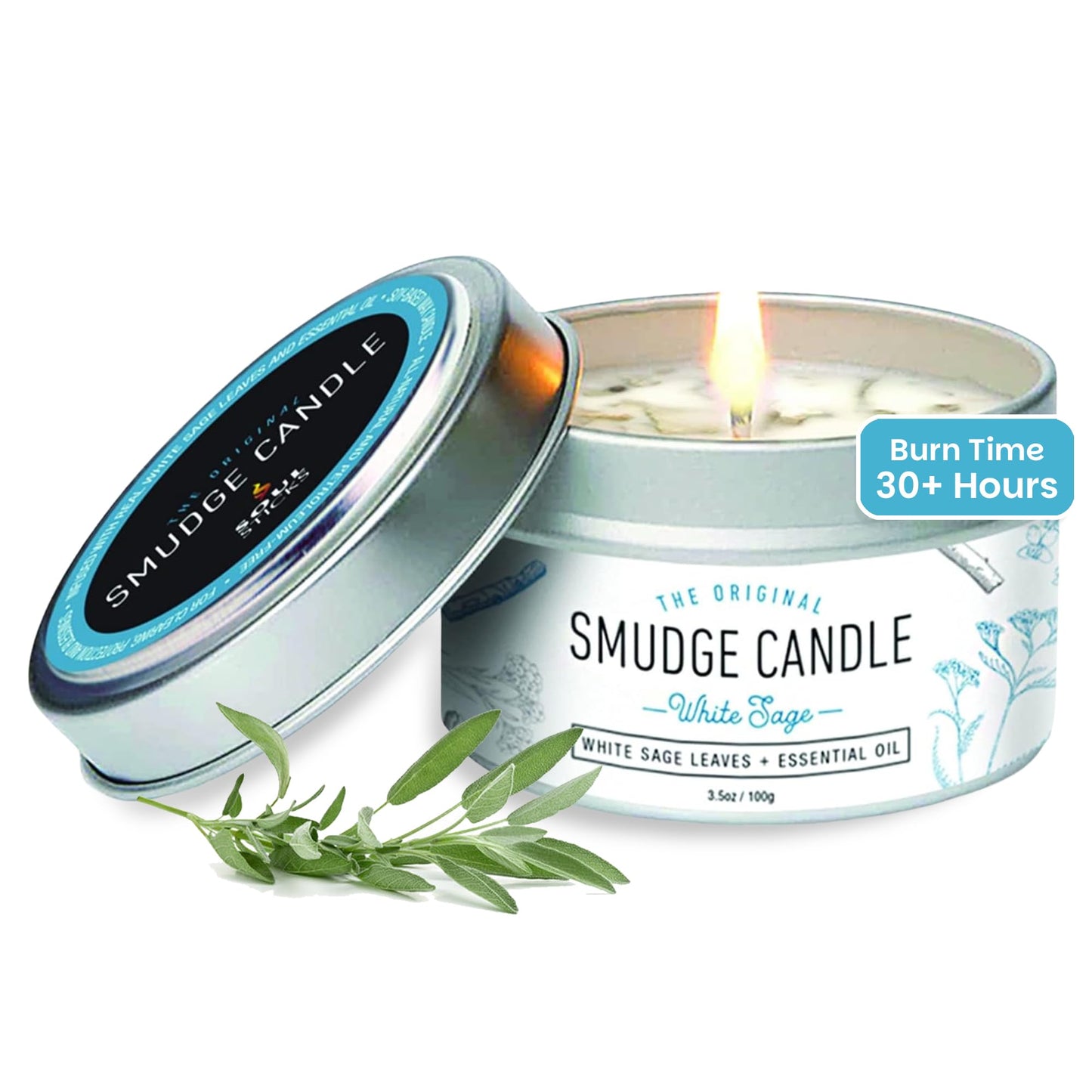 White Sage Smudge Candle | Spiritual Cleansing & Chakra Healing