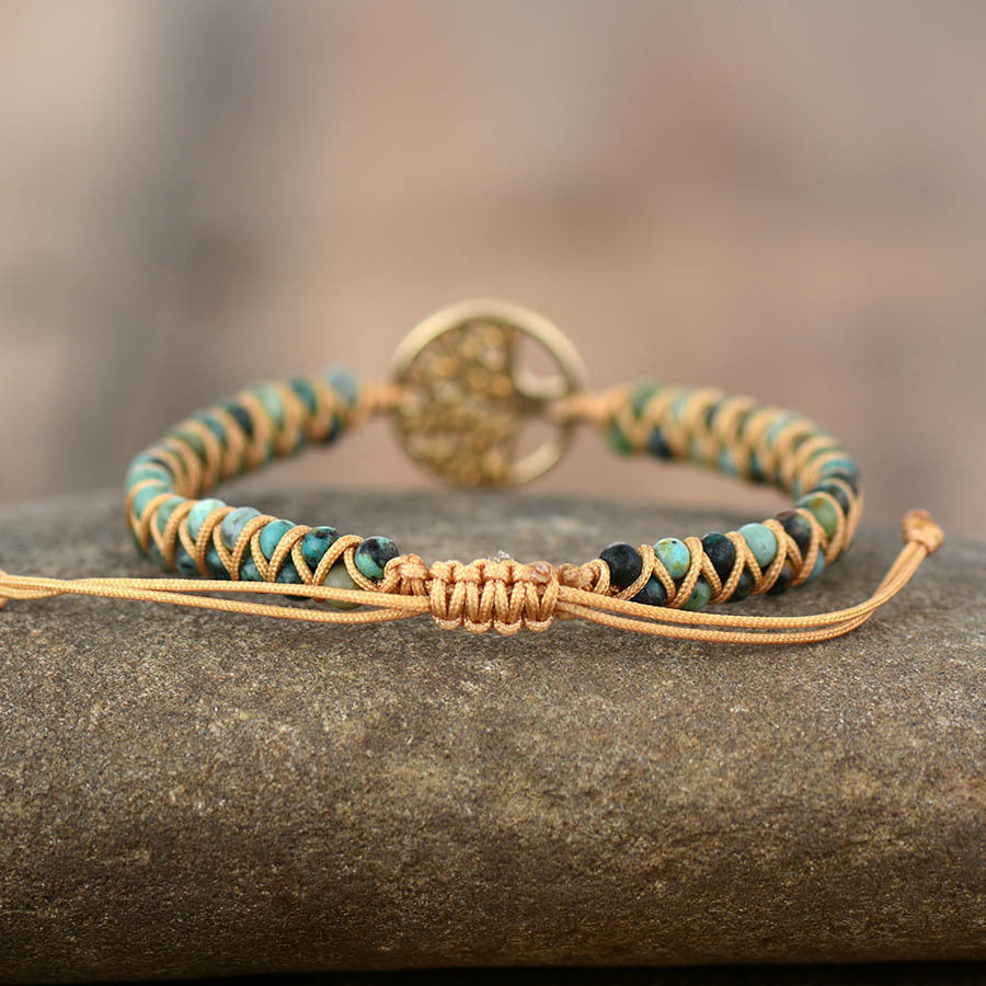 Handcrafted Natural Stone Women's Bracelet with Beads