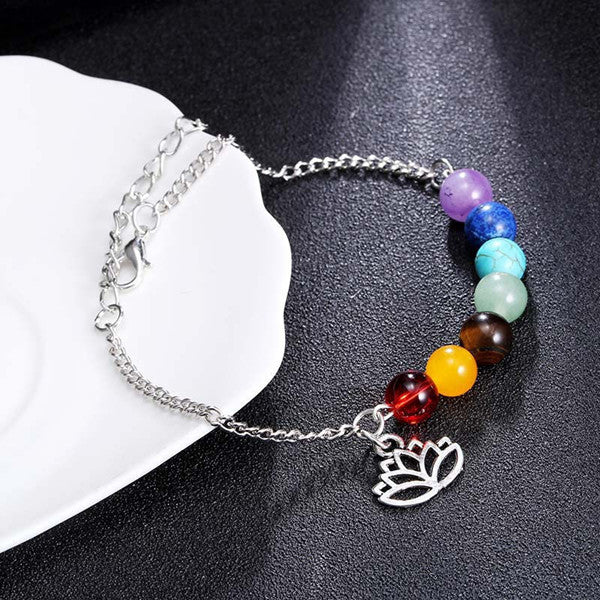 Colorful Chakra Yoga Energy Bracelet | Crystal Bead Spiritual Jewelry