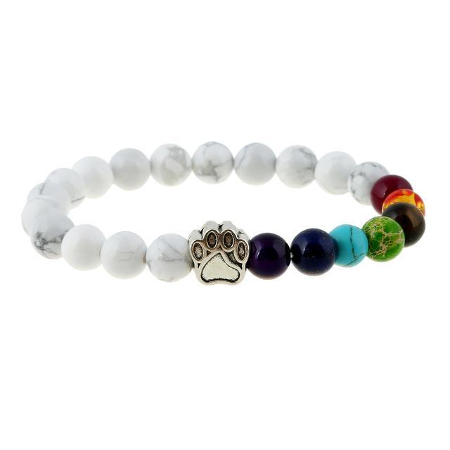 Dog Paw Bracelet | Natural Agate Stone Prayer Beads