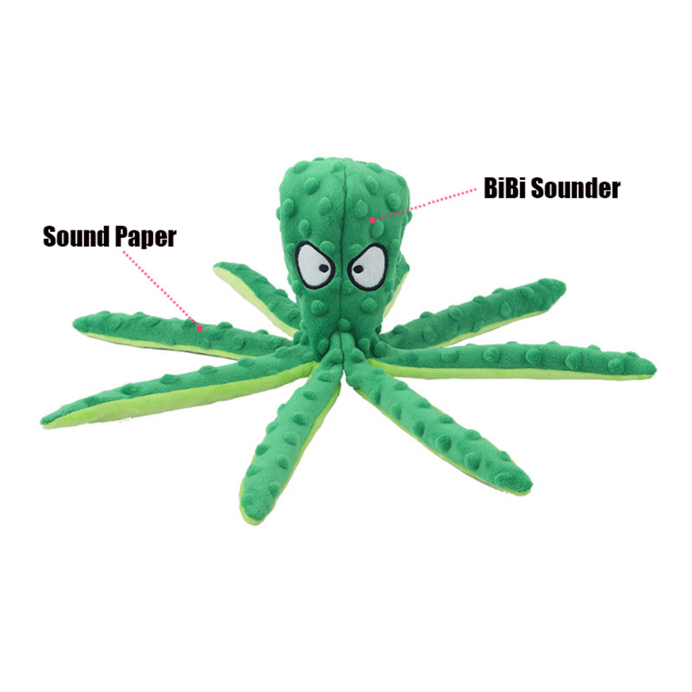Interactive Plush Octopus Pet Toy | Bite-Resistant & Squeaky