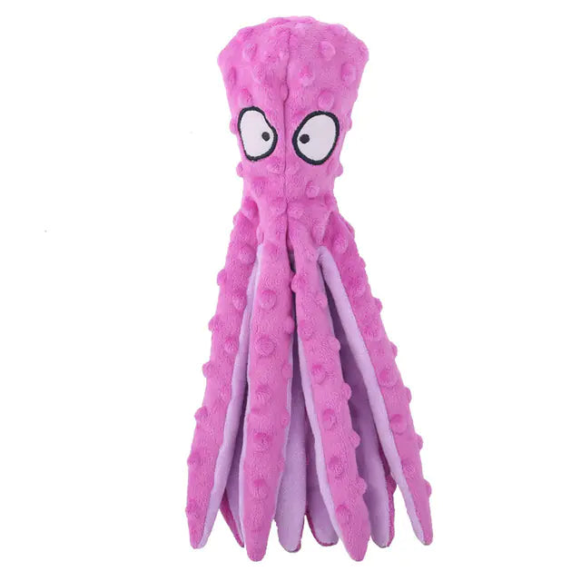 Interactive Plush Octopus Pet Toy | Bite-Resistant & Squeaky