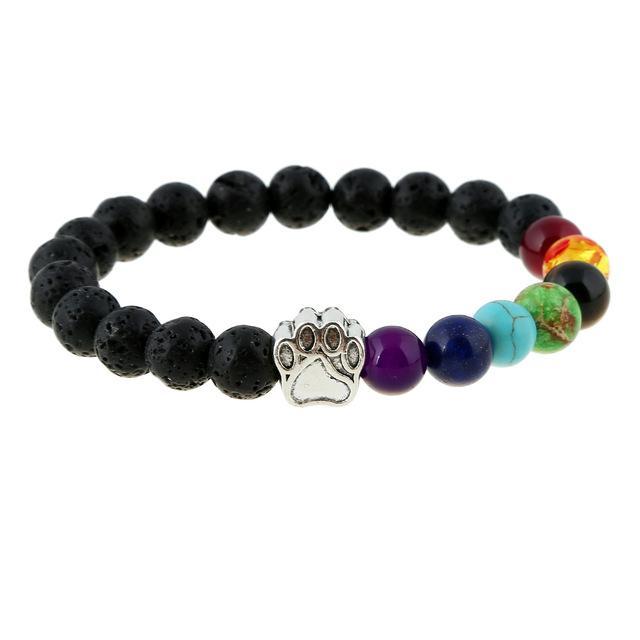 Dog Paw Bracelet | Natural Agate Stone Prayer Beads