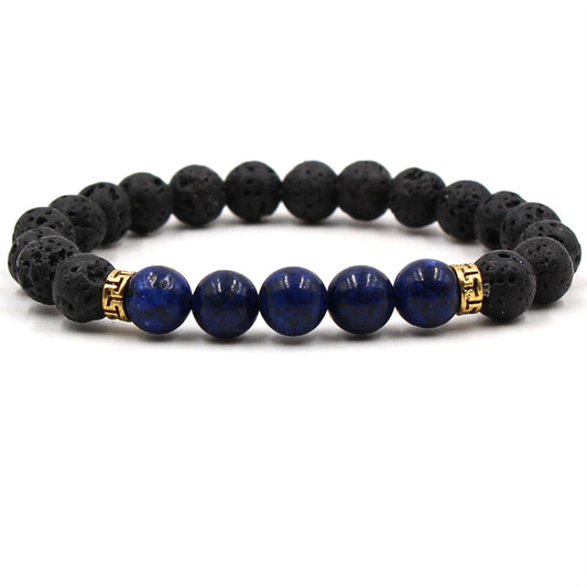 Five Gemstone Chakra Yoga Bracelet | Natural Volcanic Stone Beads