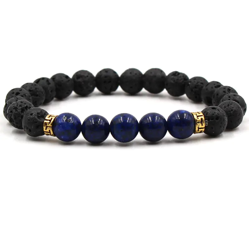 Five Gemstone Chakra Yoga Bracelet | Natural Volcanic Stone Beads