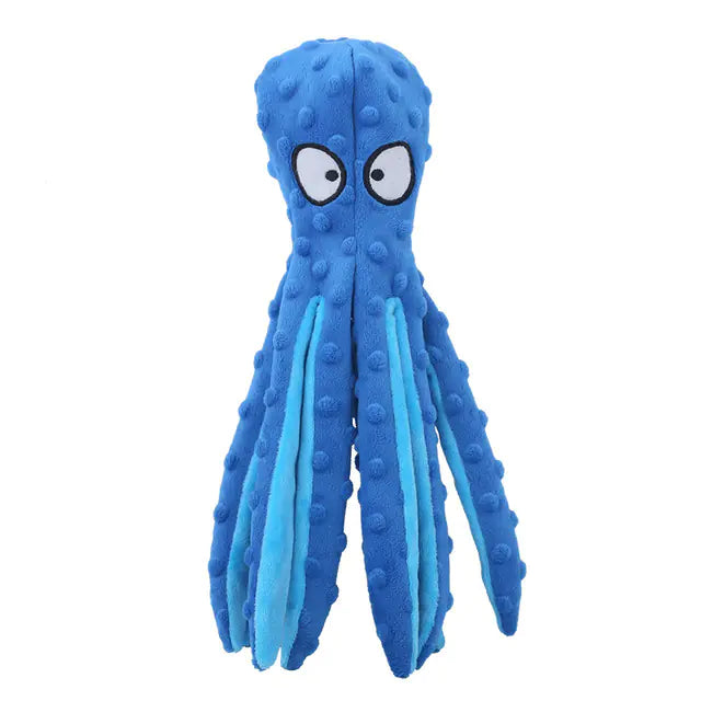 Interactive Plush Octopus Pet Toy | Bite-Resistant & Squeaky