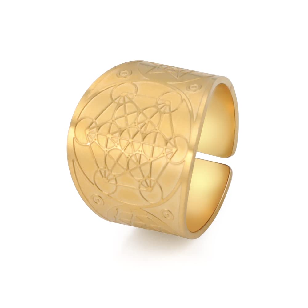 Archangel Metatron Seal Amulet Ring | Gold | Size 10