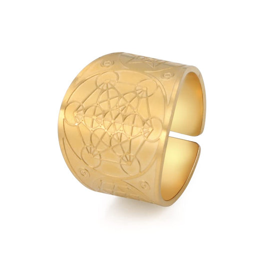 Archangel Metatron Seal Amulet Ring | Gold | Size 10