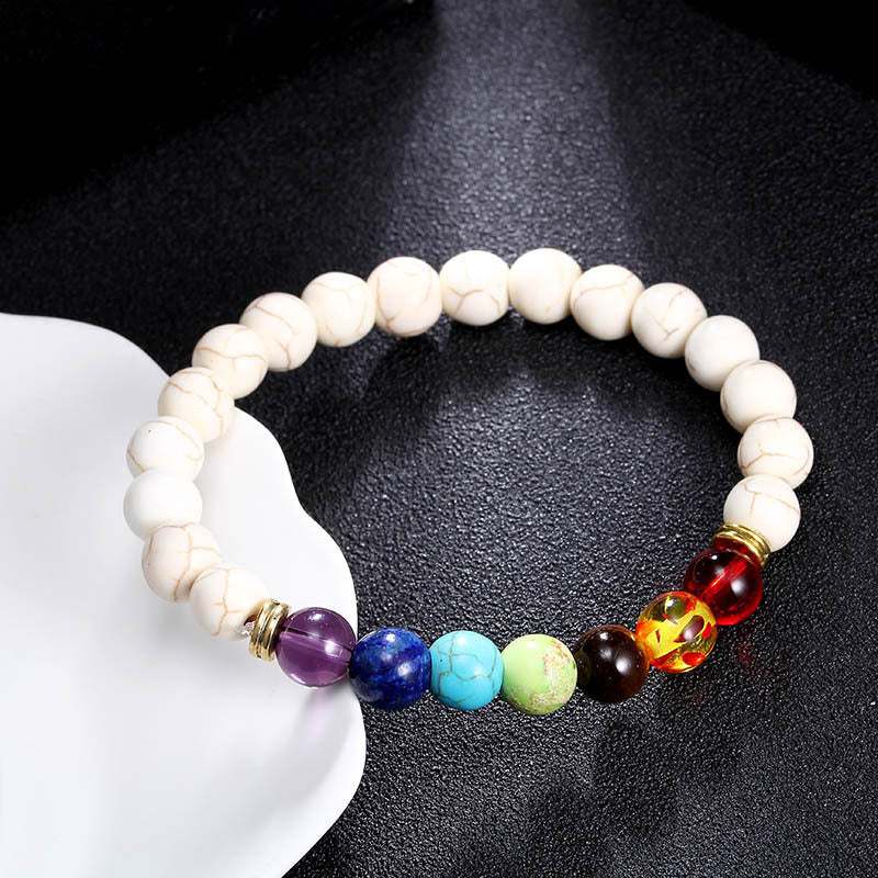Colorful Chakra Yoga Energy Bracelet | Crystal Bead Spiritual Jewelry