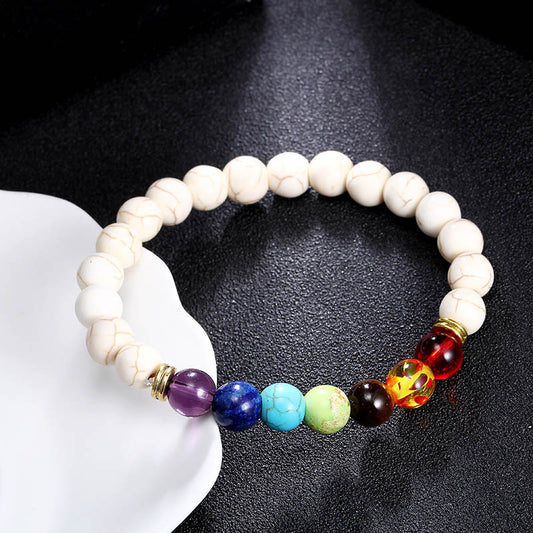 Colorful Chakra Yoga Energy Bracelet | Crystal Bead Spiritual Jewelry