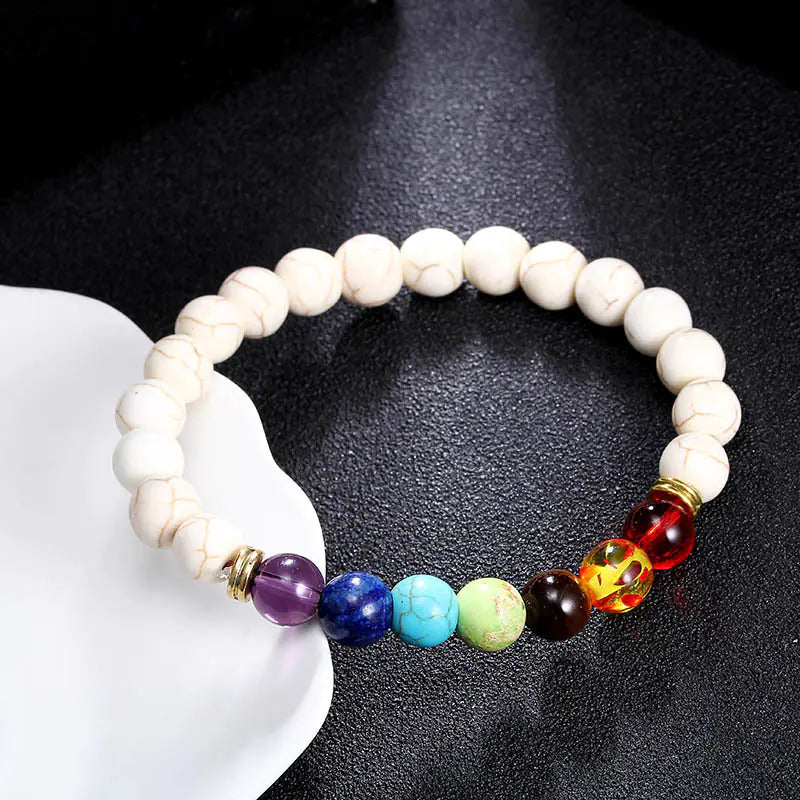 Colorful Chakra Yoga Energy Bracelet | Crystal Bead Spiritual Jewelry
